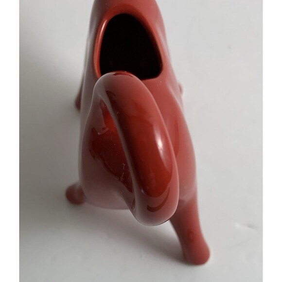 Pioneer Woman Cow Creamer Cream Pitcher Red Stoneware 7" long Curled Tail - Picture 8 of 8